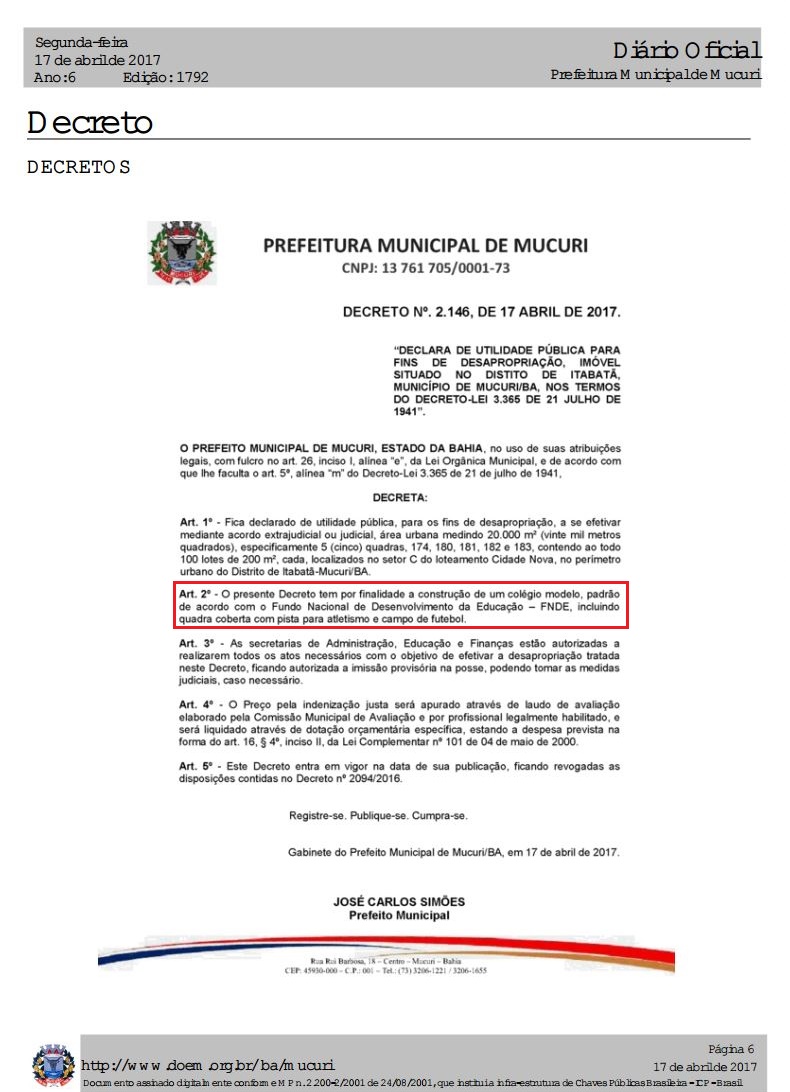 Decreto desapropriação parte 1