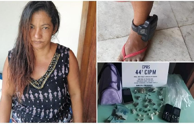 Mulher com tornozeleira eletrônica é presa por tráfico de drogas