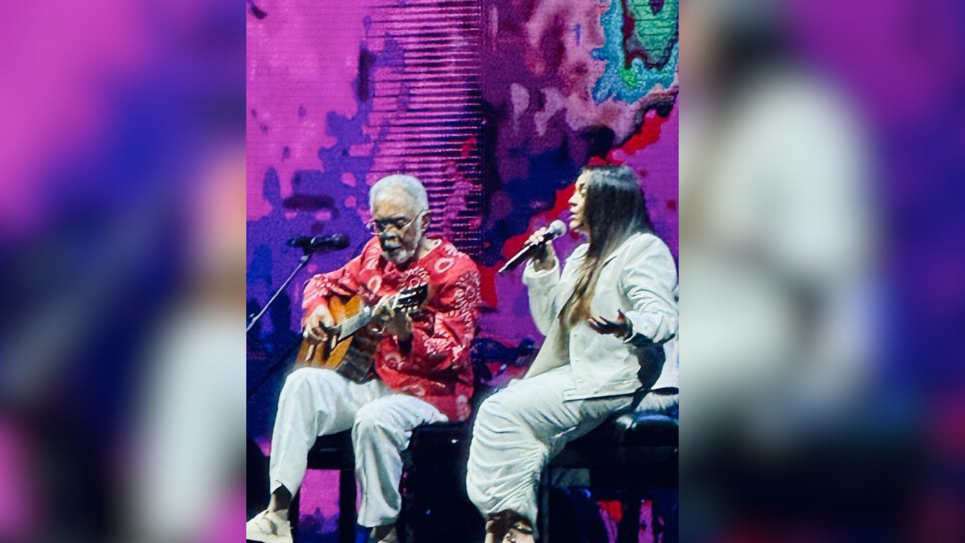 Preta Gil canta ao lado de Gilberto em show em São Paulo; assista vídeo
