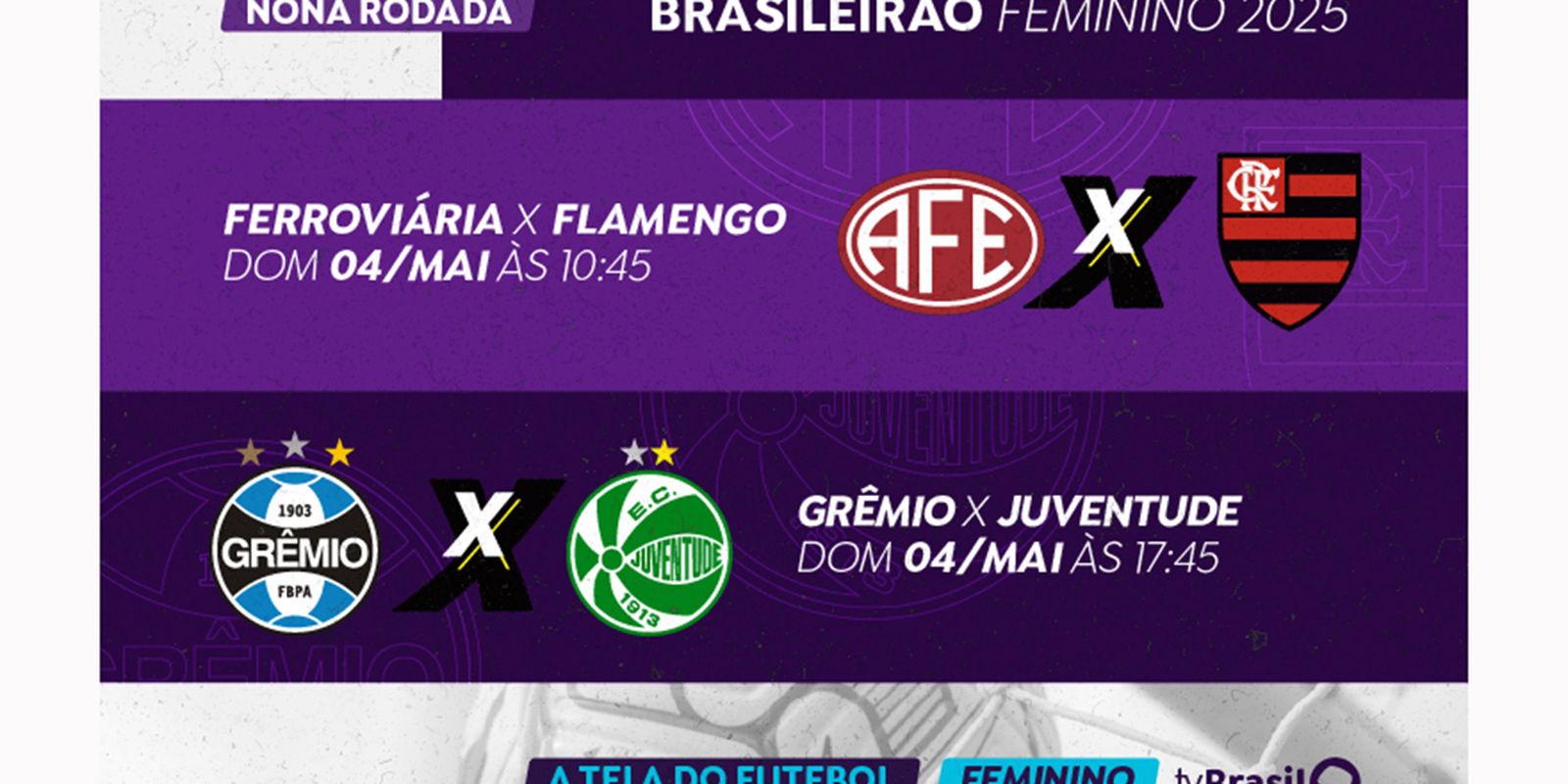 TV Brasil transmite dois jogos do Brasileirão Feminino neste domingo