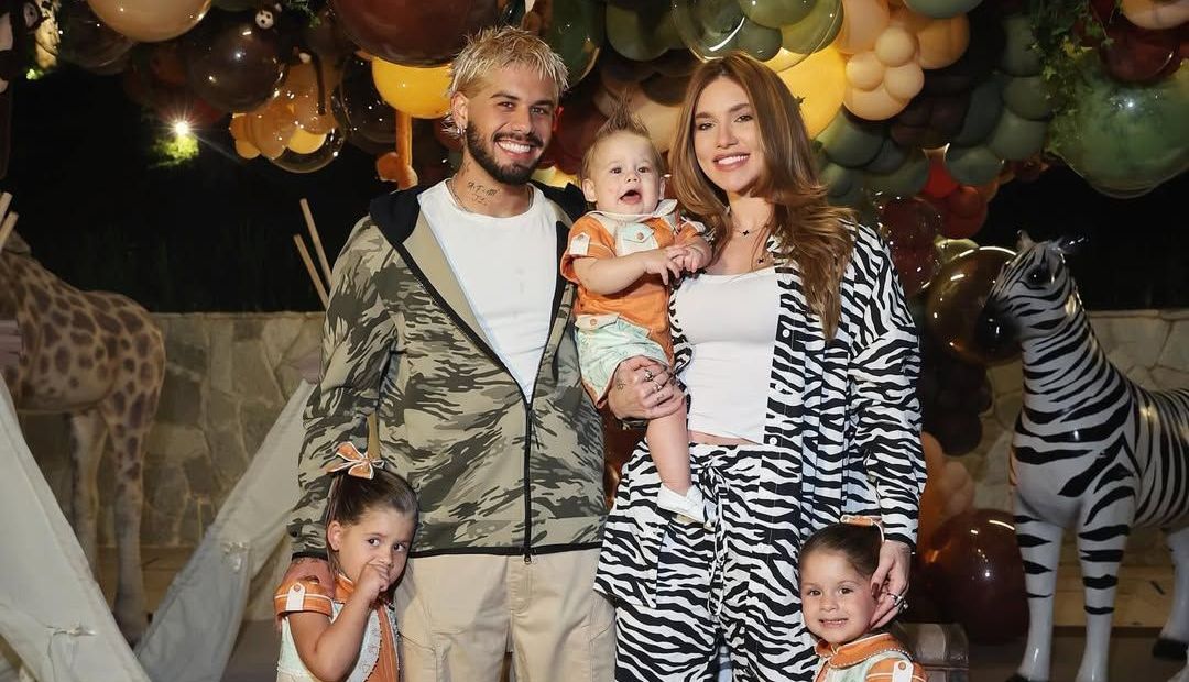 Virginia e Zé Felipe posam juntos em mesversário do filho; veja fotos