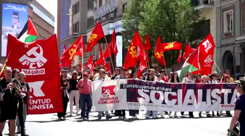 Marcha em Madri cobra melhoria salarial no dia do trabalho